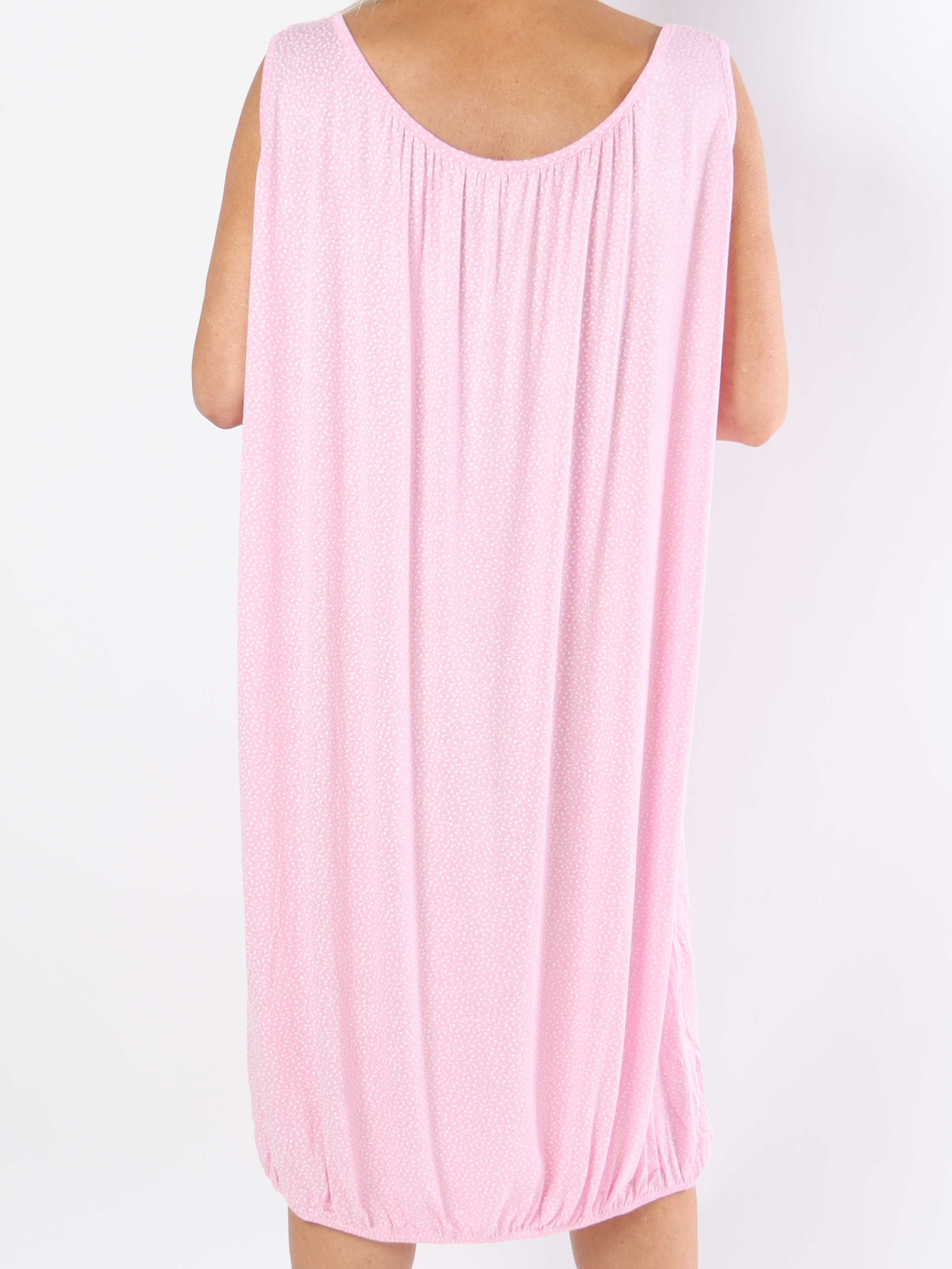 Miracle Flower Sleeveless Dress - Plus size kjole i viskose med elastik